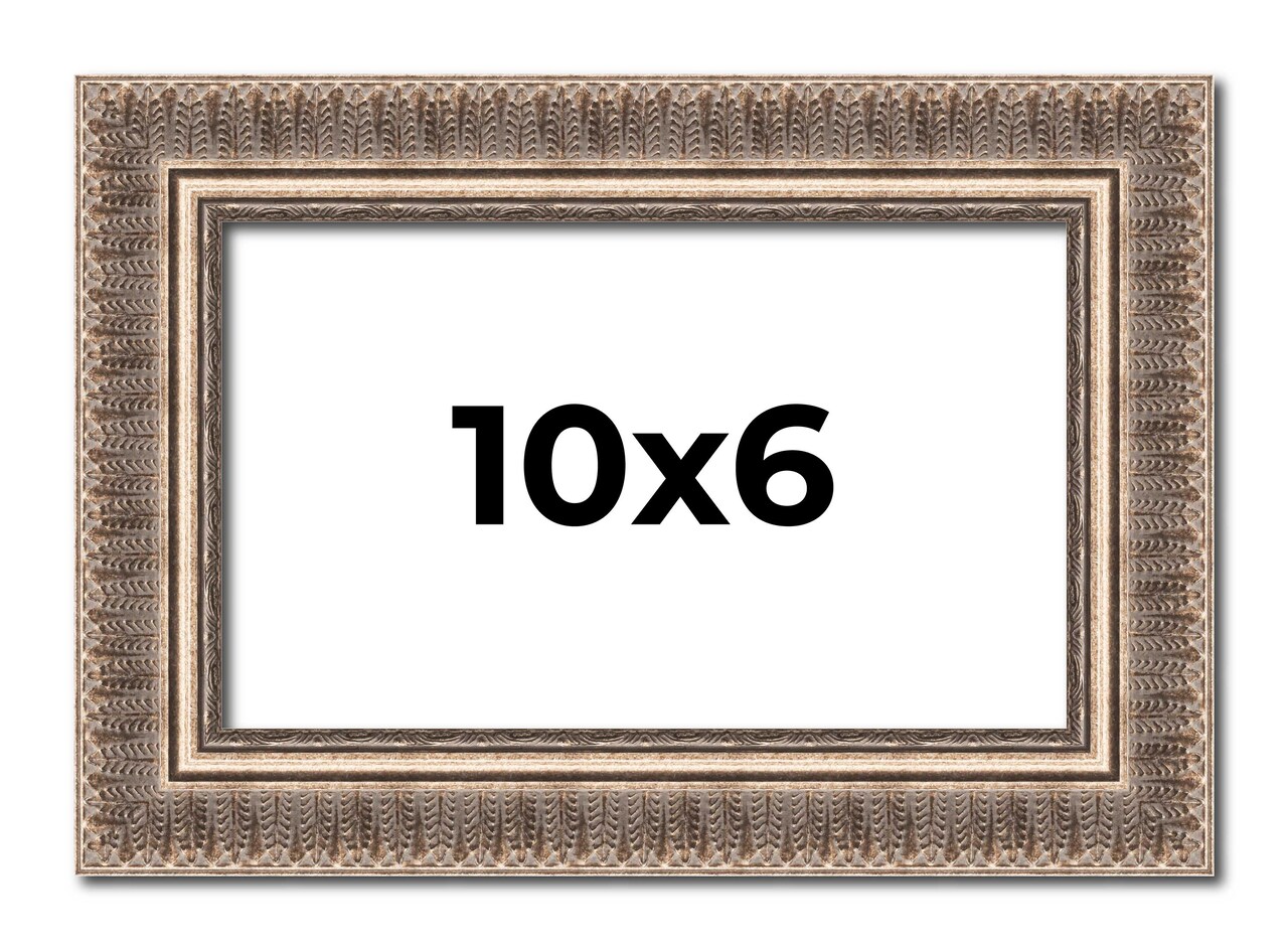 Photo Size Ornate Gold Picture Frame - UV Acrylic, Foam Board Backing, Hanging Hardware